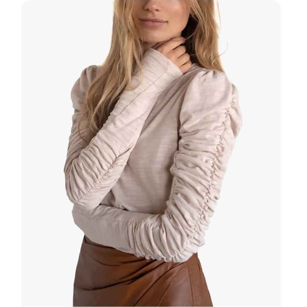 Free People Natasha Ruched Long Sleeve Top